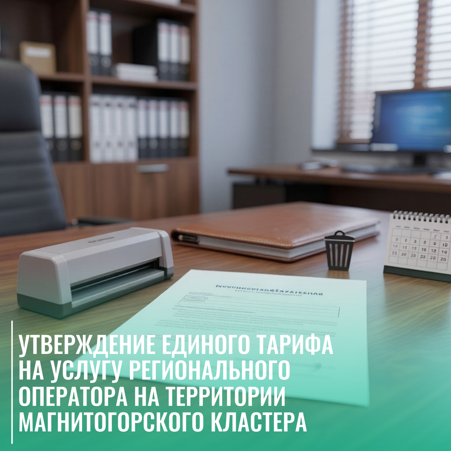 Утверждение единого тарифа на услугу регионального оператора на территории Магнитогорского кластера